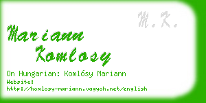 mariann komlosy business card